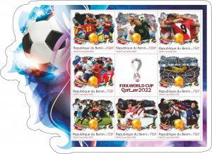 Stamps. Sports.Soccer. World Cup Qatar 2022 2021 year 1 sheets perf Benin
