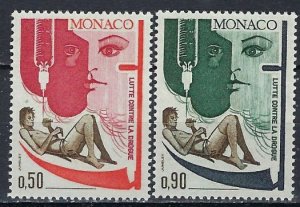 Monaco 841-42 MNH 1972 Against Drug Abuse