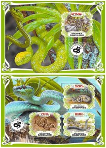 t7, Gabon MNH stamps 2019 snakes