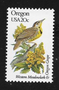 SC# 1989A - (20c) - State Birds & Flowers - Oregon - MNH single