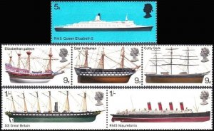 Great Britain 1969 Sc#575/580 HISTORICAL SHIPS Set (6) MNH