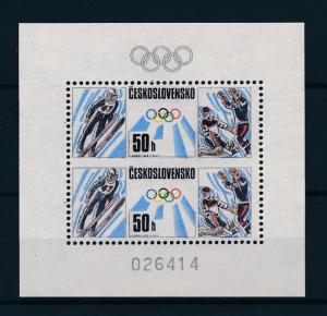 [56220] Czechosovakia 1988 Olympic games Icehockey Ski jumping MNH Sheet