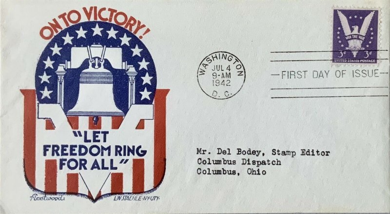 Fleetwood L. W. Staehle 905 Win the War TA Bodey Stamp Editor Columbus Dispatch