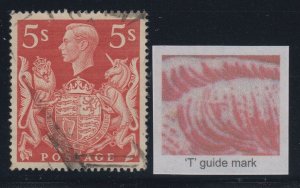 Great Britain, CW 18b, used T Guide Mark (Inverted) variety