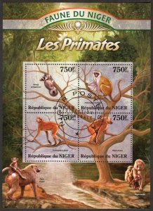 Niger 2013 Monkeys Primates Sheet Used / CTO