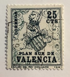 Spain,  Plan sur de Valencia 1963, SC 1 - 25c, Arms of King James