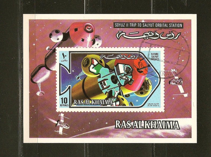 Ras al Khaima Soyus II Space 1970's Souvenir Sheet CTO