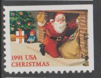 U.S. Scott #2584 Christmas 1991 Santa Fireplace Stamp - Mint NH Stamp