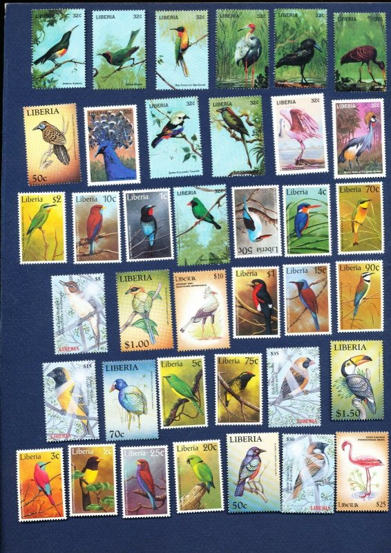 LIBERIA -- TWO SCANS - FVF MNH - BIRDS - 1985-2009 