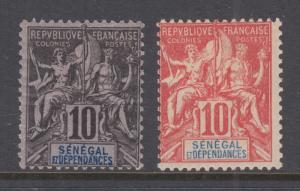 Senegal Sc 40, 41 MLH. 1892-1900 10c Navigation & Commerce, 2 different