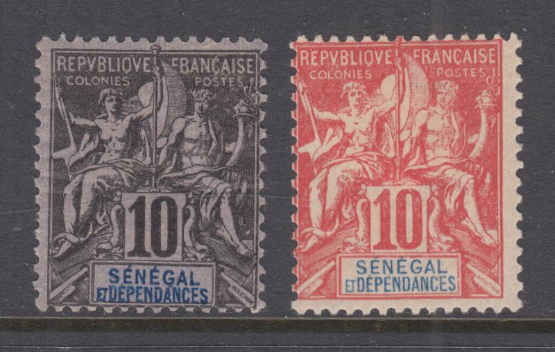 Senegal Sc 40, 41 MLH. 1892-1900 10c Navigation & Commerce, 2 different