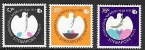 SINGAPORE SG264/6 1973 WOMEN'S YEAR MTD MINT