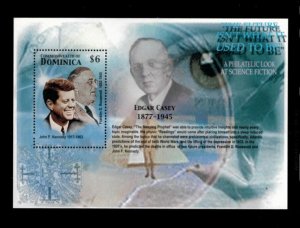 Dominica 2003 - Edgar Casey JFK - Souvenir Stamp Sheet - Scott #2411 - MNH