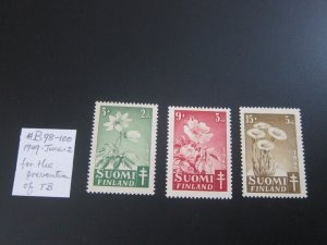 Finland 1949 Sc B98-100 Red Cross set MNH