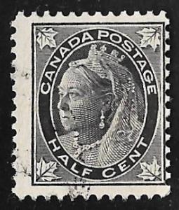 Canada #66 1/2 cent 1897 Victoria Stamp used AVG