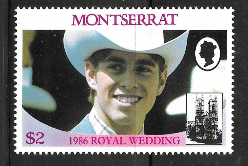 Montserrat 616a: $2 Prince Andrew in cowboy hat, MH, VF