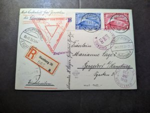 1933 Germany LZ 127 Graf Zeppelin Postcard Cover Hamburg Chicago FLight