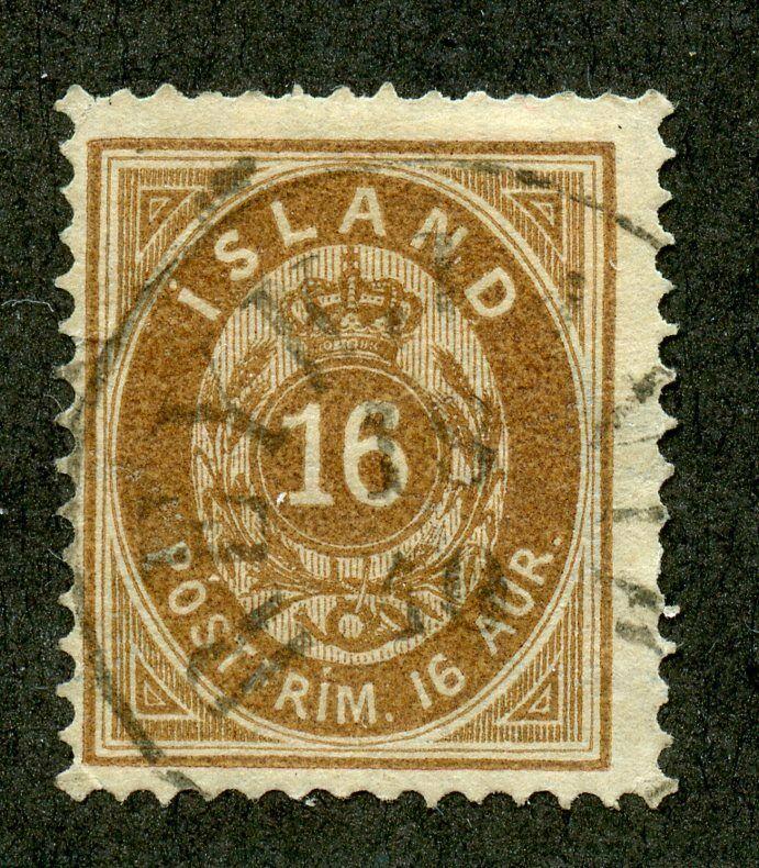 ICELAND SCOTT# 12 FINELY USED AS SHOWN CATALOGUE VALUE $65