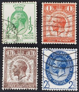 Great Britain, Scott #205-208, VF used, UPU 9th Congress issue 1929