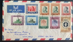 1950s Jerusalem Trans Jordan Airmail Cover To Edinburg Scotland