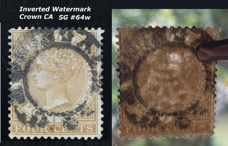 Malaya Straits Settlements 1883 INVERTED WMK CCA QV 4c Used  SG#64w CV£180 M1843