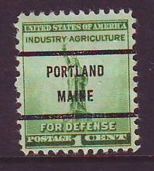 Portland ME, 899-71 Bureau Precancel, 1¢ National Defense