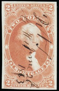 R82a, Used XF $2 Revenue Imperforate Stamp A GEM - Stuart Katz