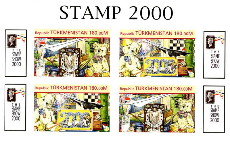 TURKMENISTAN SHEET IMPERF TEDDY BEARS