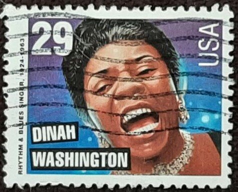 US Scott # 2730; used 29c Dinah Washington from 1993; VF centering; poff paper