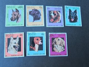 Laos 1987 Sc 774-780 Dog set FU