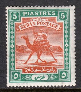 SUDAN — SCOTT 26 — 1908 5p CAMEL POST ISSUE — MH — SCV $35