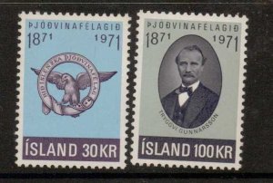 ICELAND SG486/7 1971 PATRIOTIC SOCIETY MNH