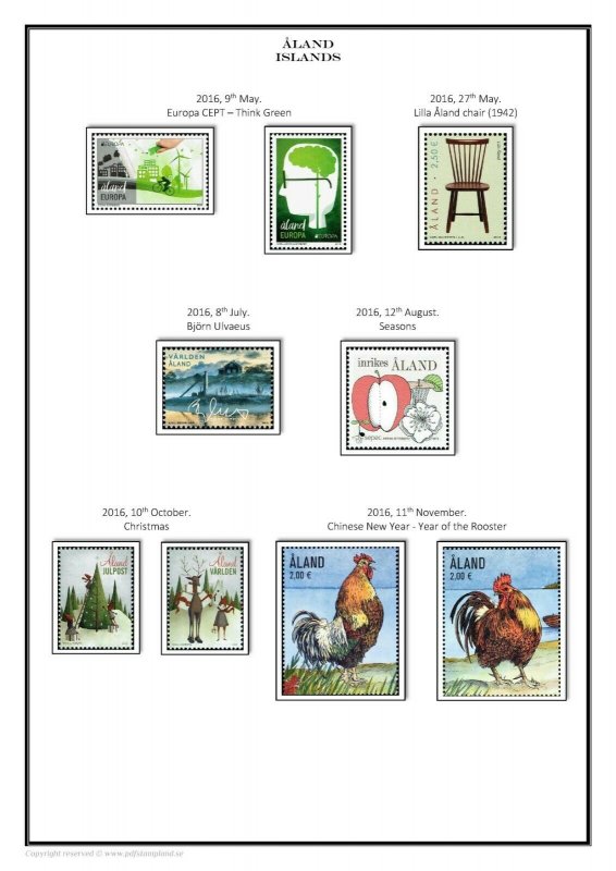 ÅLAND ALAND  ISLANDS 1984-2021 PDF (DIGITAL)  STAMP ALBUM PAGES