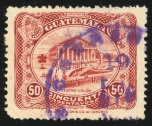 GUATEMALA Sc 212 USED - 1941  50c Columbus Theater