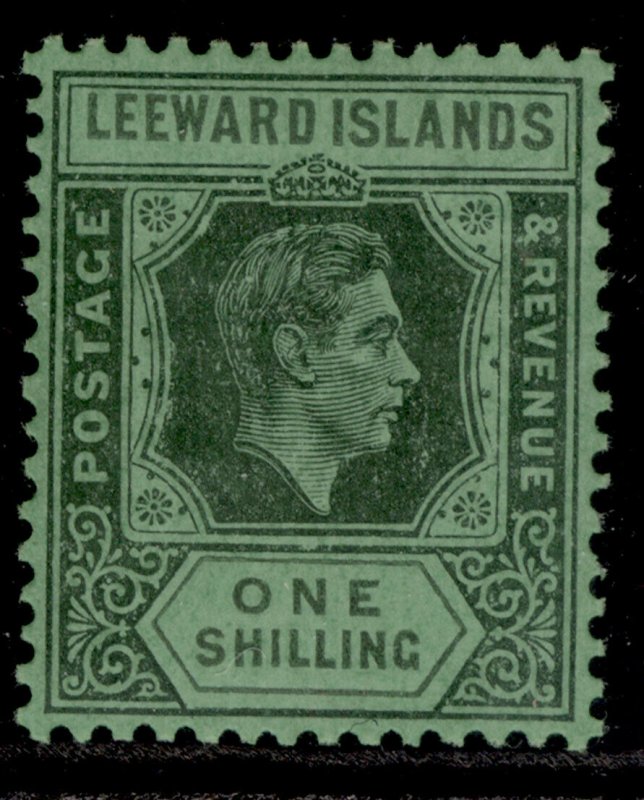 LEEWARD ISLANDS GVI SG110bb, 1s black & grey/emerald, M MINT. Cat £130.