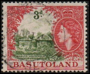 Basutoland 49- Used - 3p Basuto Household (1954) (cv $0.55) +