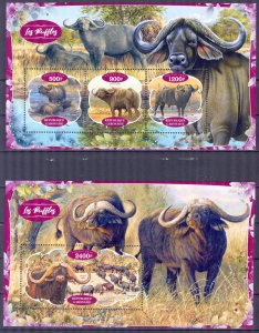 Gabon 2020 Animal Buffaloes Sheet + S/S MNH