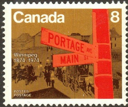 Canada 633 - Mint-H - 8c Winnipeg Street Sign (1974)