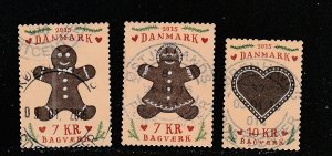 Denmark  Scott#  1728-1730  Used  (2015 Honey Cakes)