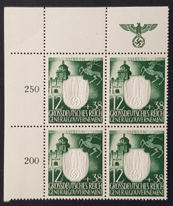 GERMANY THIRD 3rd REICH 1943 POLAND OCC. GENERAL GOVERNMENT NSDAP BLOCK MNH