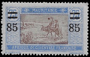 Mauritania 1922 Sc. 57 MH vf French West Africa colony, bright image