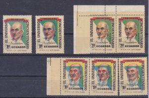 Ecuador #841, C485-6 Pazmino print errors