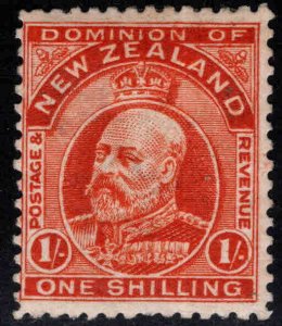 New Zealand Scott 139 MH*  1909 KEVII MH* stamp, Top Value in set  CV$75