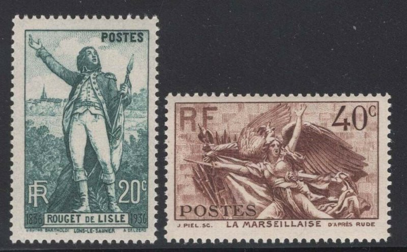 France 1936 La Marseillaise set Sc# 309-10 NH