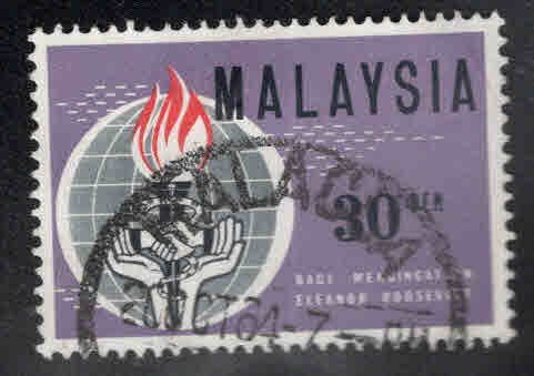 Malaysia Scott 10 Used elanor roosevelt stamp