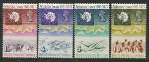 British Antarctic Territory QEII 1971 Antarctic Treaty set of 4 mint NH