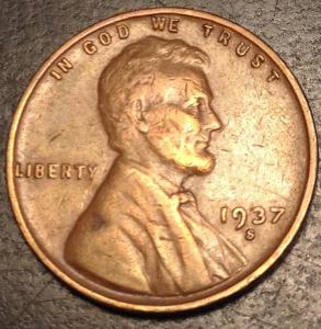 1937 S Lincoln Wheat Cent #D265