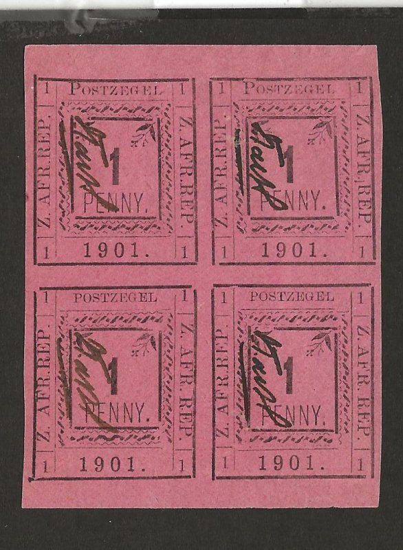 TRANSVAAL SC# 179   B/4 VF/MNG