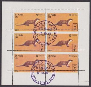 GB ST KILDA 1969 'local' 1/6d OTTER sheet of 6 MISPERF - used...............R328