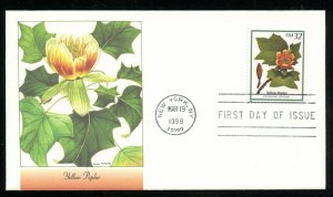 US 3195 Flowering Trees Yellow Poplar UA Fleetwood cachet FDC